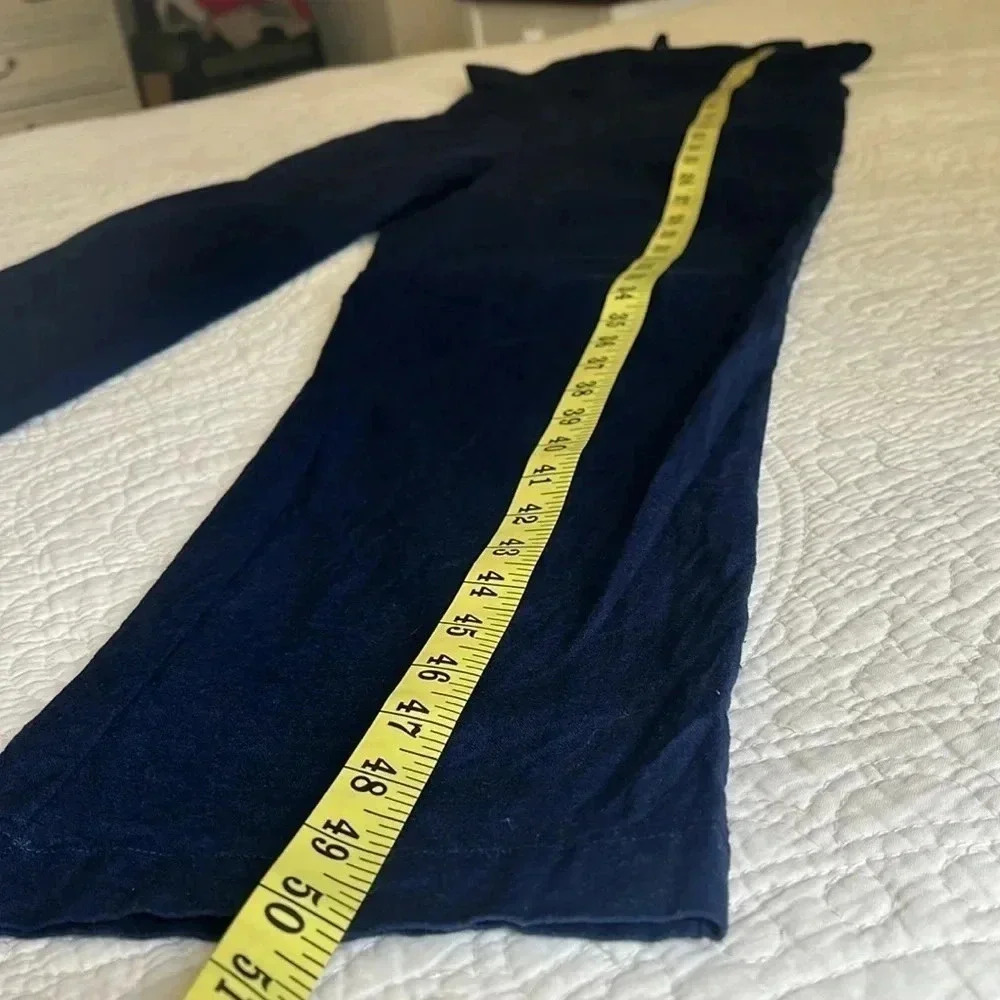 Urban Outfitters Linen Blend‎ Hattie Jumpsuit Women’s Size 4 Navy Blue Coastal - Picture 14 of 17